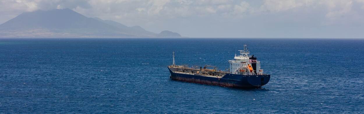 schip richting Sint Eustatius